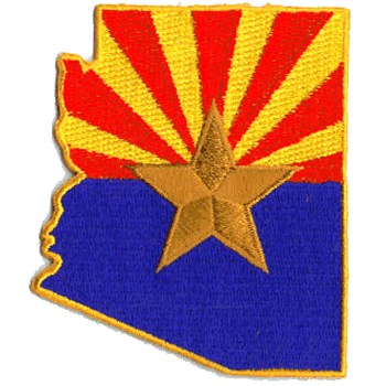 Arizona State Shaped Iron-On Patches from Specialty Emporium