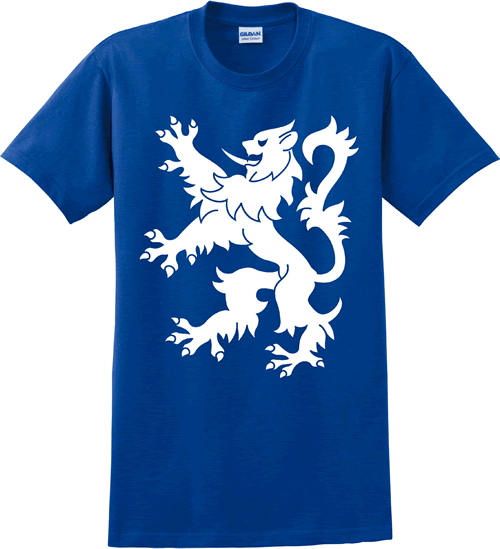Scotland Lion (royal w/white) Adult T-Shirts