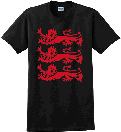 Three Lions (Black w/red)