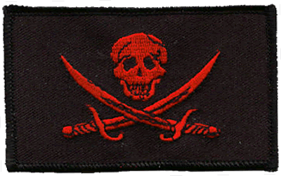 Skull with Crossed Swords (red)